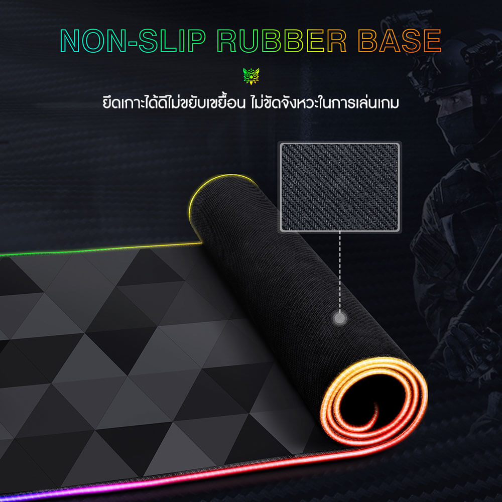 แผ่นรองเมาส์เกมมิ่ง ONIKUMA MP006 RGB GAMING MOUSEPAD ขนาด 800 X 300 X 4 มม. - สีดำ_4